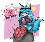  &lt;3 accessory amy_rose anthro balls big_balls big_breasts big_penis blue_body blue_fur blush bodily_fluids body_writing breasts breath bulge butt canid canine canis cellphone clothed clothing crop_top duo erect_nipples erection erection_under_clothing eulipotyphlan fan_character fangs female fur genitals gynomorph hair headband hedgehog hi_res huge_balls huge_penis hyper hyper_balls hyper_genitalia hyper_penis intersex legwear long_hair mammal nipples panting penis phone pink_body pink_fur pussy samueld sega shirt smartphone sonic_the_hedgehog_(series) sweat sweaty_butt teeth thigh_highs topwear wolf 