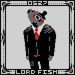  16-bit 1:1 animal_head black_background border clothed clothed_humanoid clothed_male clothing digital_media_(artwork) english_text for_a_head gold_barb grey_background grey_border grey_text hat headgear headwear humanoid khjappe male necktie number partially_colored pixel_(artwork) restricted_palette scp-527 scp_foundation simple_background solo suit text top_hat 