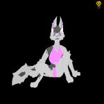  aft3r_d4rk anthro black_background bottomwear bra canid canine canis cheek_tuft clothing dark_spots digital_media_(artwork) facial_tuft female fur grey_body grey_fur hi_res lavender(aft3r_d4rk) lineless mammal panties pink_bra pink_clothing pink_eyes pink_nose pink_panties pink_underwear simple_background smile solo spots spotted_body spotted_fur tail topwear tuft underwear wolf 