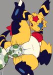  ampharos anal_beads animal_genitalia bandanna bodily_fluids cloaca female feral generation_2_pokemon genital_fluids genitals hi_res kerchief nintendo penetration pokemon pokemon_(species) pussy_juice raised_leg sex_toy solo star_joule_ampharos starampharos tongue tongue_out 