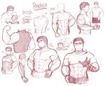  1boy 1girl 2girls abs anatomy artist_self-insert bara biceps black_hair blush collared_shirt cropped_legs cropped_torso dracko_(panqlao) faceless faceless_male facial_hair flexing goatee grabbing groping highres how_to large_pectorals male_focus mature_male monochrome multiple_girls muscular muscular_male navel necktie nipples panqlao pectoral_grab pectorals purple_necktie salaryman senpai_ga_uzai_kouhai_no_hanashi shiromanta_(character) shirt short_hair sideburns sketch sleeveless sleeveless_shirt stomach stubble takeda_harumi_(shiromanta) thick_eyebrows topless_male towel_around_waist 