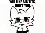  ambiguous_gender big_breasts black_eyes blista_kanjo blush breasts domestic_cat eyewear felid feline felis female glasses mammal mauzymice meme silly_cat_(mauzymice) smug smug_face text tongue tongue_out 