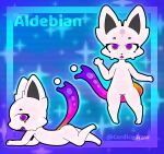  aldebian_(cordicedraw) alien anthro big_ears cordicedraw domestic_cat felid feline felis female feral glistening glistening_body goo_creature hi_res lying male mammal model_sheet on_front slime solo 