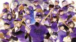  6+boys 6+girls aiba_uiha akagi_wen amamiya_kokoro animal_ears baseball baseball_bat baseball_cap baseball_mitt baseball_uniform black_hair blonde_hair blue_hair brown_hair colored_skin dog_ears emma_august fumino_tamaki gilzaren_iii green_eyes hat heterochromia highres horns inui_toko kenmochi_touya kuroi_shiba long_hair long_sleeves low_twintails luca_kaneshiro multiple_boys multiple_girls na_sera nijisanji nijisanji_en nijisanji_id nijisanji_kr nishizono_chigusa open_mouth pink_hair pointy_ears ponytail purple_eyes purple_hair purple_headwear purple_shirt purple_skin red_eyes red_horns riksa_dhirendra seffyna shirt short_hair sita_sita smile sportswear suzuka_utako twintails ver_vermillion virtual_youtuber white_hair yellow_eyes yu_q._wilson 