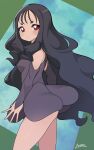  1girl absurdres ass black_hair breasts closed_mouth commentary expressionless from_side highres kouchuu_ouja_mushiking long_hair long_sleeves looking_at_viewer medium_breasts mushiking pam_(mushiking) red_eyes ryuusui_arumo solo very_long_hair 