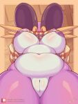  anthro big_breasts bottomless breasts clothed clothing curvy_figure elsie_(lyorenth-the-dragon) female generation_3_pokemon genitals hi_res huge_breasts looking_at_viewer looking_down_at_viewer low-angle_view lyorenth-the-dragon nintendo partially_clothed pink_body pokemon pokemon_(species) pussy slightly_chubby solo swampert sweater sweater_lift sweater_only topwear topwear_only under_boob voluptuous 