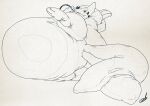  2016 2_tails absurd_res ambiguous_gender animate_inanimate anthro belly belly_markings big_belly creases feet floatzel folds generation_4_pokemon glistening glossy_body hand_behind_head hi_res holding_hose hose inflation latex line_art lounging lying markings multi_tail nintendo null on_side paper_background partially_open_mouth pokemon pokemon_(species) pool_toy seam_(sewing) solo stormdragonblue tail wrinkled_feet wrinkled_soles wrinkles 