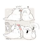  achou bird bunzarashi character_profile cheek_pull chimera creature dagasi_yk heart highres java_sparrow kawaii_chimera light_switch no_humans open_mouth pecking seal_(animal) switch translation_request twitter_username white_java_sparrow 