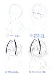  1girl antennae arknights highres horns how_to lineart satou_kibi sketch w_(arknights) 