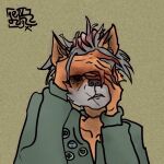  1:1 anthro blood blood_on_arm blood_on_face blood_on_hand bodily_fluids brown_fingers brown_markings canid canine canis colored_sketch corpse digital_media_(artwork) eyeless fingers fox fur fyodor_(geiv) geiv_(geekivanovo) gore gore_focus green_background hair hand_on_face hand_on_head hi_res hiding_face longsleeve looking_at_viewer male male_anthro mammal markings multicolored_body neck_scar open_mouth red_body red_fur scar scar_on_face simple_background sketch solo vhs_filter 