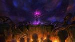  earrings floating glowing highres jewelry league_of_legends malzahar nicboone official_art outdoors scenery solo_focus 