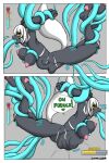  abdominal_bulge anthro comic crimellgrim domestic_cat felid feline felis female gameplay_mechanics hi_res mammal shiku_(character) solo speech_bubble tentacles 