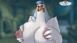  animated avian big_breasts bodily_fluids breast_milking breasts disney elelite female humanoid lactating lady_kluck mature_female milk nipples robin_hood_(disney) simple_background solo thick_thighs 