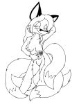  barely_visible_genitalia breasts canid canine daisy_(disambiguation) female fox genitals mammal multi_tail tabbiewolf tail 