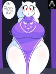  anthro big_breasts black_eyelashes blush blush_lines bovid breast_jiggle breasts caprine clothing delta_rune_(emblem) english_text eyelashes female first_person_view floppy_ears fur gardegu goat hi_res horn jiggling mammal motion_lines nipple_outline nipples open_mouth purple_clothing purple_robe red_eyes reference_image robe slightly_chubby slightly_chubby_anthro slightly_chubby_female solo speech_bubble symbol text thick_thighs toriel undertale undertale_(series) white_body white_ears white_fur white_horn wide_hips 