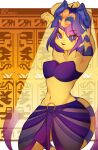  animal_crossing ankha_(animal_crossing) anthro clothed clothing domestic_cat egyptian felid feline felis female fur hi_res looking_at_viewer mammal nintendo pink_kutal23 solo wide_hips yellow_body yellow_fur 