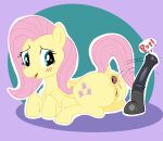  alonelyopossum anal anal_penetration anus blush butt dildo equid equine female feral fluttershy_(mlp) friendship_is_magic genitals hasbro horse lube mammal my_little_pony penetration pony puffy_anus pussy sex_toy solo 