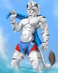  absurd_res anthro bulge disney felid feline hi_res humanoid male male/male mammal muscular solo tiberius_(paladins) tigger virtualdoggy winnie_the_pooh_(franchise) 