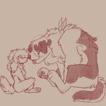  absurd_res anthro bluehairedwolf_(artist) canid canine canis chief_(housebroken) domestic_dog duo female hi_res honey_(housebroken) male male/female mammal molosser mountain_dog poodle saint_bernard 