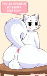  anthro anus balls big_butt blush boy_kisser_(meme) butt domestic_cat english_text felid feline felis genitals hi_res male mammal nude pancakesbakecakes presenting presenting_hindquarters silly_cat_(mauzymice) solo tail text 