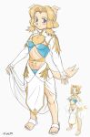  absurd_res adult_female anthro bandai_namco blonde_hair blush canid canine canis clothing colored colored_sketch concept_art cyberconnect2 digital_drawing_(artwork) digital_media_(artwork) domestic_dog dress feet female footwear foxero fur hair hi_res little_tail_bronx mammal princess princess_terria royalty sandals sketch solatorobo tail_concerto 