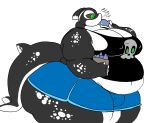  alternate_species anthro bag belly big_butt black_body black_skin bloons_tower_defense bulge butt cetacean clothed clothing dolphin eating english_text food fully_clothed green_eyes hi_res huge_butt male mammal marine moobs ninja_kiwi obese obese_anthro obese_male oceanic_dolphin orca overweight overweight_anthro overweight_male shirt simple_background solo spots spotted_body spotted_skin tail text thick_thighs toothed_whale topwear vdisco white_background white_body white_skin white_spots zeppelin_of_mighty_gargantuaness 