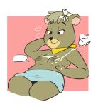  2018 accessory anthro bear blush bodily_fluids bottomwear breasts cindy_bear clothed clothing cum cum_on_breasts disembodied_hand erection female female_focus flower flower_in_hair genital_fluids group hair hair_accessory hand_behind_head hand_on_hip hanna-barbera hi_res male male/female mammal masturbation neckerchief nipples penile penile_masturbation plant portrait skirt solo_focus sprockeyart three-quarter_portrait topless topless_anthro topless_female trio yogi_bear 