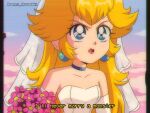  1990s_(style) blonde_hair blue_eyes brenni_murasaki choker clip_studio_paint_(medium) dress english_text lipstick long_hair makeup mario_(series) princess_peach red_lips retro_artstyle sky spoilers subtitled the_super_mario_bros._movie wedding_dress white_dress 