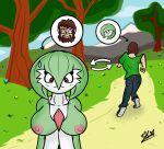  absurd_res areola body_swap breasts clothed clothing crossgender duo female flower forest gardevoir gender_transformation generation_3_pokemon hi_res human humanoid humor male mammal mountain mtf_transformation nintendo nipples not_furry plant pokemon pokemon_(species) pokemorph road teats trans_(lore) transformation tree wenzyke 