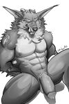  2:3 absurd_res angry anthro big_breasts big_penis breasts canid canine genitals hi_res humanoid_genitalia league_of_legends long_ears looking_at_viewer male male/male mammal mane monochrome mrlynxart muscular nipples penis pubes raised_leg riot_games solo spread_legs spreading teeth tuft unfinished warwick_(lol) webcomic were werecanid werecanine werewolf 