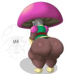  absurd_res armor big_butt blush butt butt_focus clothed clothing coffee_demon female fungus hi_res huge_butt human knight mammal mushroom shovel_knight simple_background sketch solo spore_knight warrior yacht_club_games 