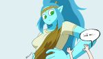  2022 absurd_res adventure_time blue_body blue_hair blue_skin canyon_(adventure_time) cartoon_network elemental_creature elemental_humanoid extreme_size_difference female finn_the_human green_eyes hair hi_res human humanoid humanoid_pointy_ears inker_comics larger_female macro mammal not_furry size_difference water water_creature 