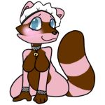  bell blush breasts clothing female maid_uniform mammal procyonid raccoon skellyroon solo uniform 