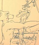  anthro bathing beastars canid canine canis deer duo glass half-closed_eyes legoshi_(beastars) looking_at_another looking_at_partner looking_back louis_(beastars) male male/male mammal narrowed_eyes nude shower showering showering_together soap surprised_expression wet window wolf wuffinarts 