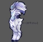  2023 anthro arrow_sign big_butt biped black_outline blue_eyes blue_markings bovid butt caprine english_text fecharis female fluffy full-length_portrait fur grey_background hair hooves humor kindred_(lol) lamb_(lol) league_of_legends leg_tuft long_ears mammal markings mask mask_only monotone_body monotone_fur narci_(artist) nude outline portrait riot_games sheep short_tail simple_background solo standing tail text three-quarter_view tuft unguligrade white_body white_fur white_hair 