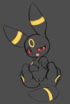  anus black_background black_body digital_media_(artwork) dustyspaghetti eeveelution female feral generation_2_pokemon genitals hi_res looking_at_viewer lying nintendo on_back one_eye_half-closed open_mouth paw_on_belly paws pokemon pokemon_(species) pussy raised_paw red_eyes seductive simple_background solo stripes tail umbreon yellow_stripes 