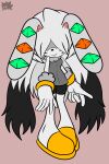  absurd_res clothed clothing dress_shirt fan_character female footwear fur gloves grey_body grey_fur hair hair_over_eyes handwear hi_res lagomorph leporid long_ears long_hair mammal micaela_the_rabbit_(sirjzau) pose rabbit sega shirt shoes short_pants sirjzau solo sonic_the_hedgehog_(series) topwear 