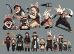  +++ 5boys 6+girls abs absurdres animal_ears armor balancing beard blonde_hair blue_hair breastplate brown_hair child dagger english_commentary facial_hair fantasy fins fish_tail full_body glasses green_eyes hands_on_own_hips hat height_difference highres jamadhar khopesh knife looking_at_viewer multiple_boys multiple_girls old old_man original pointing poncho porforever rabbit_ears reference_sheet round_eyewear sash scarf shark_girl shark_tail sharp_teeth standing tail teeth toddler weapon white_hair witch_hat 