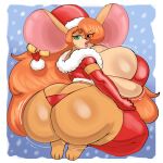  anthro big_breasts big_butt biped breasts butt christmas christmas_clothing christmas_headwear clothed clothing female geebie33 hair hair_over_eye hat headgear headwear hi_res holidays huge_breasts huge_butt legwear looking_at_viewer looking_back looking_back_at_viewer mammal mouse murid murine one_eye_obstructed rodent santa_hat solo thick_thighs thigh_highs thong underwear 
