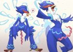  &lt;3 animal_genitalia animal_penis anthro avian beak biped blue_body blue_eyes blue_feathers bodily_fluids dripping duck_penis erection feathers generation_9_pokemon genital_fluids genitals gradient_background hi_res long_penis male nintendo open_mouth open_smile penis pokemon pokemon_(species) precum precum_drip presenting presenting_penis quaquaval shaded simple_background smile solo speech_bubble standing tenebscuro tongue tongue_out white_background 