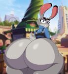  animated anthro big_butt bottomless buckteeth bulletproof_vest butt butt_jiggle clothed clothing dipstick_ears disney female grey_body half-closed_eyes huge_butt huge_hips huge_thighs hyper hyper_butt jiggling judy_hopps lagomorph leporid looking_at_viewer loop mammal mrxrickyx multicolored_ears narrowed_eyes purple_eyes rabbit shirt short_playtime solo teeth thick_thighs topwear wide_hips zootopia 