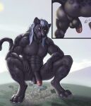  abs absurd_res anthro anus balls black_body building butt city city_background felid feline foreskin genitals hair hi_res humanoid_genitalia humanoid_penis ich long_hair macro male mammal mountain muscular muscular_male nipples nude outside pantherine paws pecs penis sky solo tail vein veiny_penis zwolf 