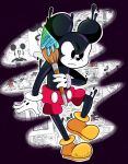  black_body black_fur brush clothing comic disney epic_mickey footwear fur hi_res holding_brush holding_object holding_paintbrush mammal manys_art mickey_mouse minnie_mouse mouse murid murine paint paintbrush rodent white_body white_skin yellow_clothing yellow_footwear 