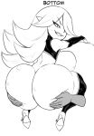  big_breasts big_butt breasts butt clothing dart_(thecon) female footwear goblin hair hair_over_eye hi_res high_heels huge_butt humanoid legwear monochrome not_furry one_eye_obstructed short_stack thecon thick_thighs thigh_highs 