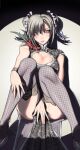  1girl between_legs black_hair breasts china_dress chinese_clothes cleavage_cutout clothing_cutout corsage double_bun dress final_fantasy final_fantasy_vii final_fantasy_vii_remake fishnet_thighhighs fishnets hair_bun hand_between_legs highres knees_together_feet_apart lace-trimmed_thighhighs large_breasts looking_at_viewer official_alternate_costume official_alternate_hairstyle sitting solo temoc thighhighs tifa_lockhart tifa_lockhart&#039;s_sporty_dress 