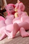  16:9 3d_(artwork) 5_toes amy_rose anthro big_butt butt digital_media_(artwork) duo equid equine eulipotyphlan eyes_closed feet female female/female friendship_is_magic hasbro hedgehog hi_res horse kissing mammal my_little_pony nude pinkamena_(mlp) pinkie_pie_(mlp) pony sega sonic_the_hedgehog_(series) symm toes widescreen 