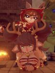  absurd_res bdsm big_breasts bondage bound breasts christmas deer duo female female/female hi_res holidays huge_breasts league_of_legends mammal mcarron poppy_(lol) riot_games size_difference smaller_female vex_(lol) 