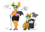  alternate_costume anthro bat big_butt butt caddie canid canine duo female fox glassfish golf golf_ball golf_club hi_res male male/female mammal miles_prower rouge_the_bat sega sonic_the_hedgehog_(series) stare 