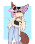  2023 5_fingers anthro breasts canid canine clothed clothing digital_media_(artwork) ei-ka female fingers fox hi_res mammal smile solo standing 