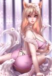  absurdres ahri_(league_of_legends) animal_ears bearwitch blonde_hair breasts flower fox_ears fox_tail highres idol large_breasts league_of_legends multiple_tails open_mouth popstar_ahri tail 